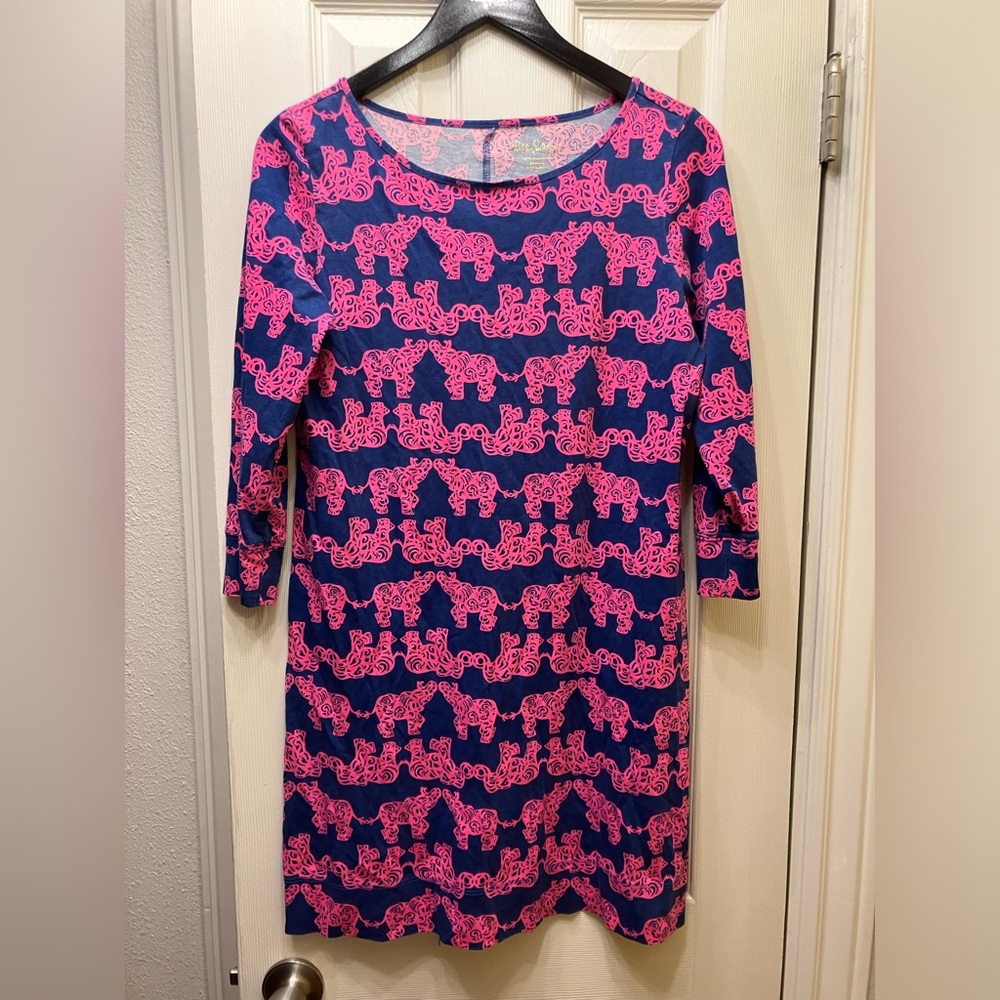 Women’s Lilly Pulitzer Navy Blue Pink Elephant Dress